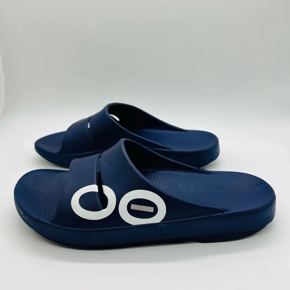 OOFOS Navy Blue Men's Ski On Recovery Sandals Size 11